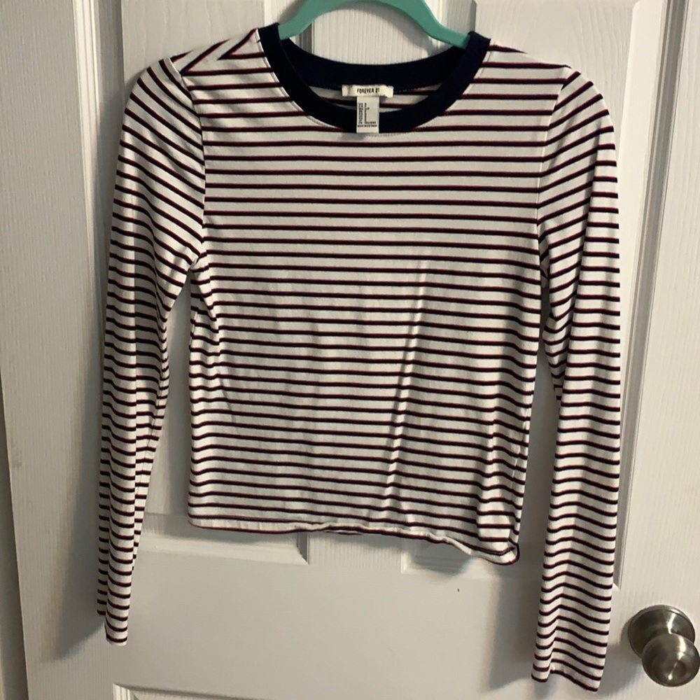 Forever 21 cotton striped long sleeve